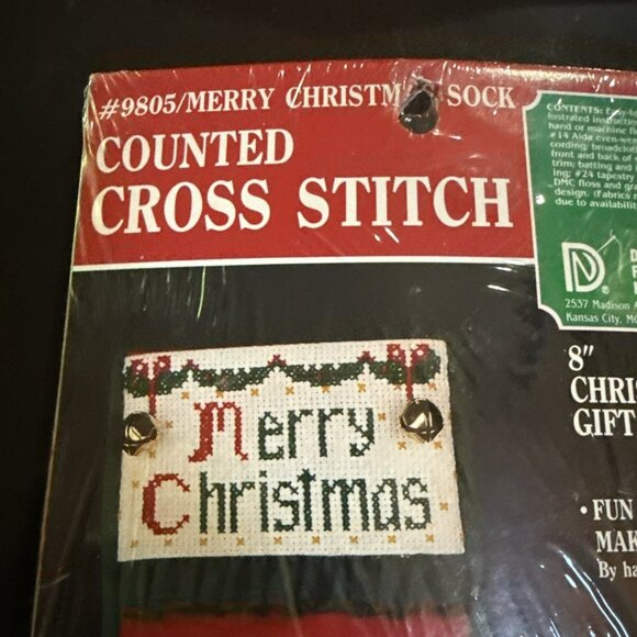 Country Cross-stitch Merry Christmas Sock #9805 And 9806 8" Lot If 3 Vintage - Picture 4 of 10